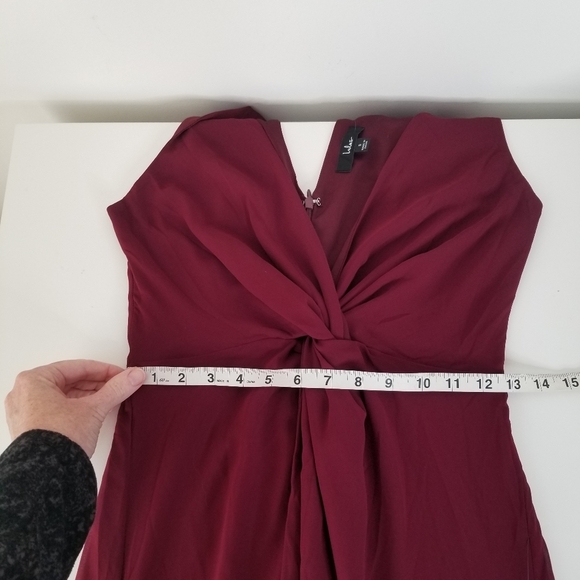 NWT Lulu's Endearing Elegance Burgundy Sleeveless Twist-Front Maxi Dress S - Picture 13 of 16